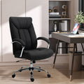 Vinsetto High Back Home Office Chair, Computer Desk Chair With Lumbar Back Support And Adjustable Height, Black Black Linen