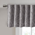 Faux Silk Embroidered Window Valance Grey 50X18