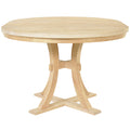 5 Piece Rustic Round Pedestal Extendable Dining Table Set With 15.7