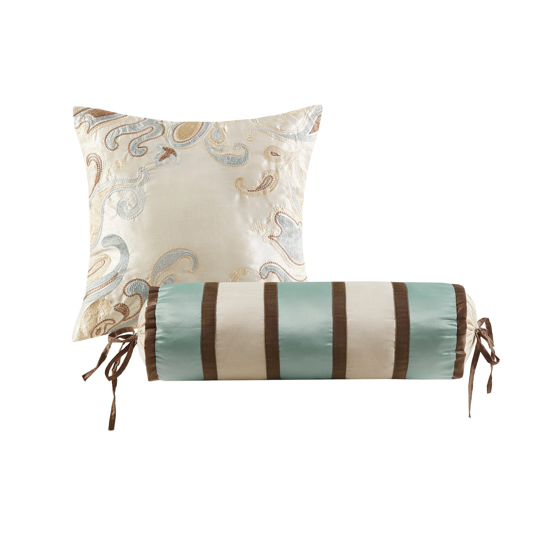 12 Piece Comforter Set With Cotton Bed Sheets Blue Brown King King Blue Brown Cotton