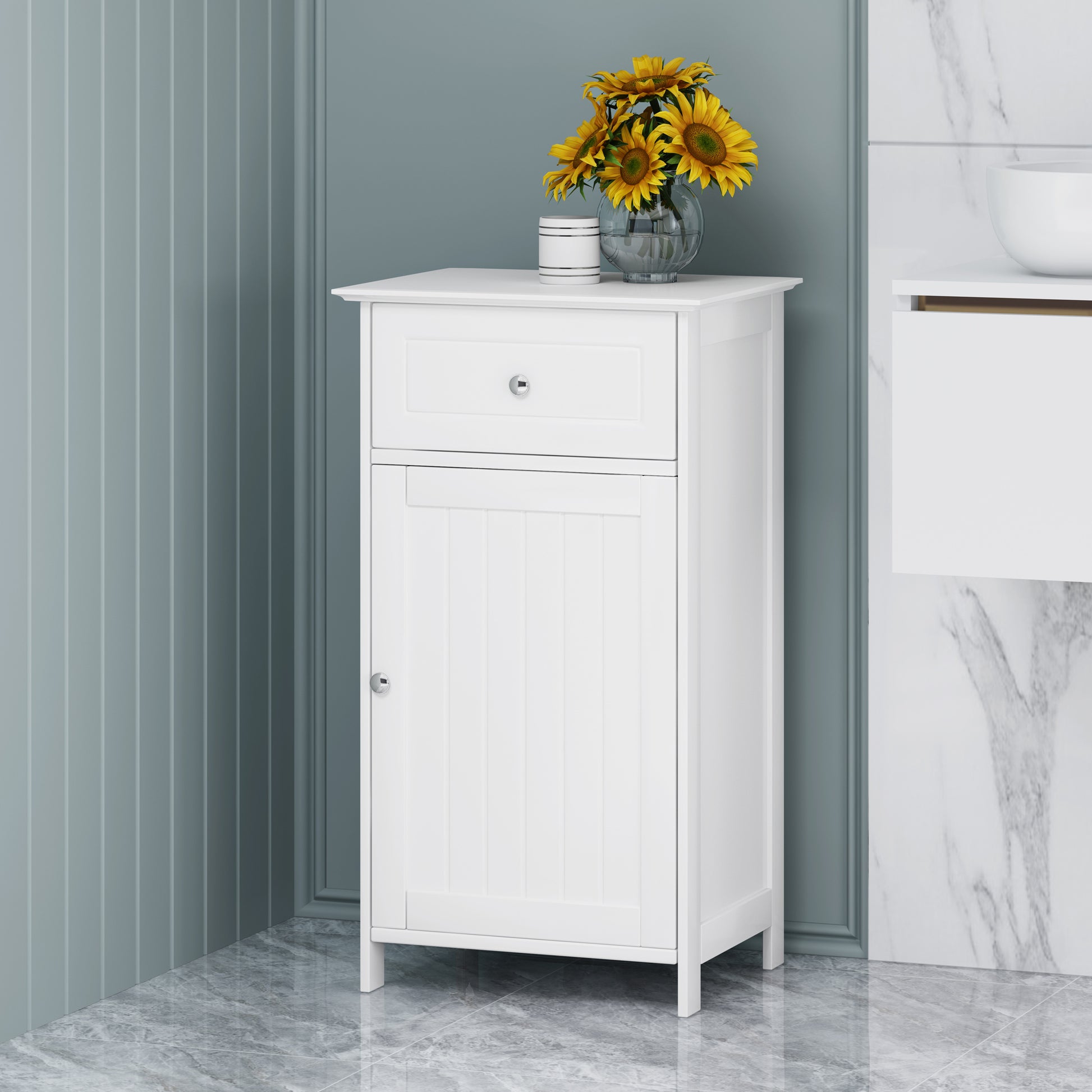 Bathroom Cabinet White Mdf