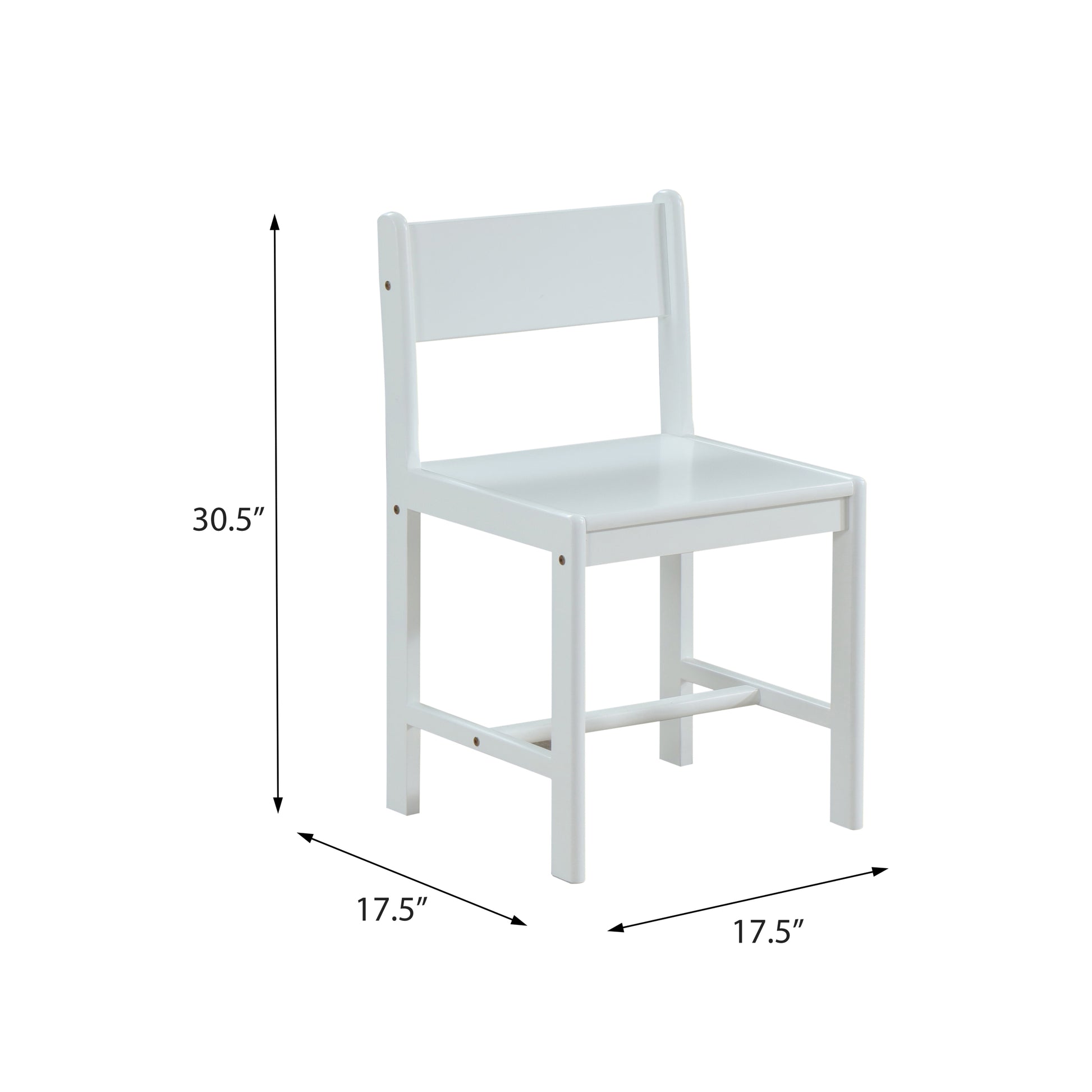 White Open Back Kids Chair White Bedroom Wood Metal