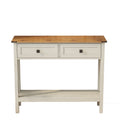 Farmhouse Style Console Table With 2 Drawer And Bottom Storage Shelf For Entryway, Rustic Side Table With Storage Drawer And Shelf For Living Room, Hallway Antique White Primary Living Space Farmhouse,Rustic Freestanding Drawers Console Tables