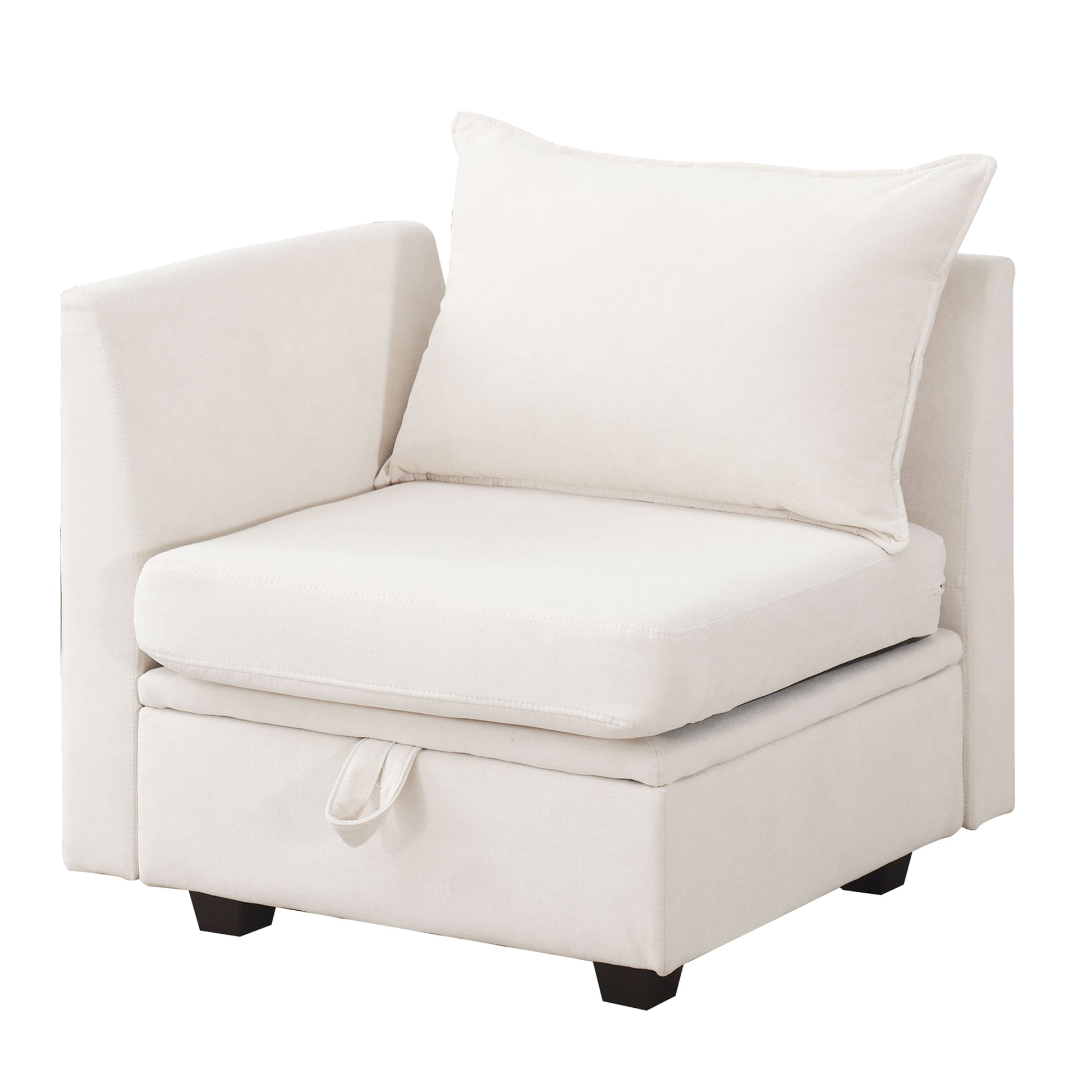 Modular Sectional Sofa, Convertible Sofa Couch With Storage, Sleeper Sectional Sofa Set, Flexible Modular Combinations Fabric Couch For Living Room Beige Wood Soft Heavy Duty Fabric 1 Seat