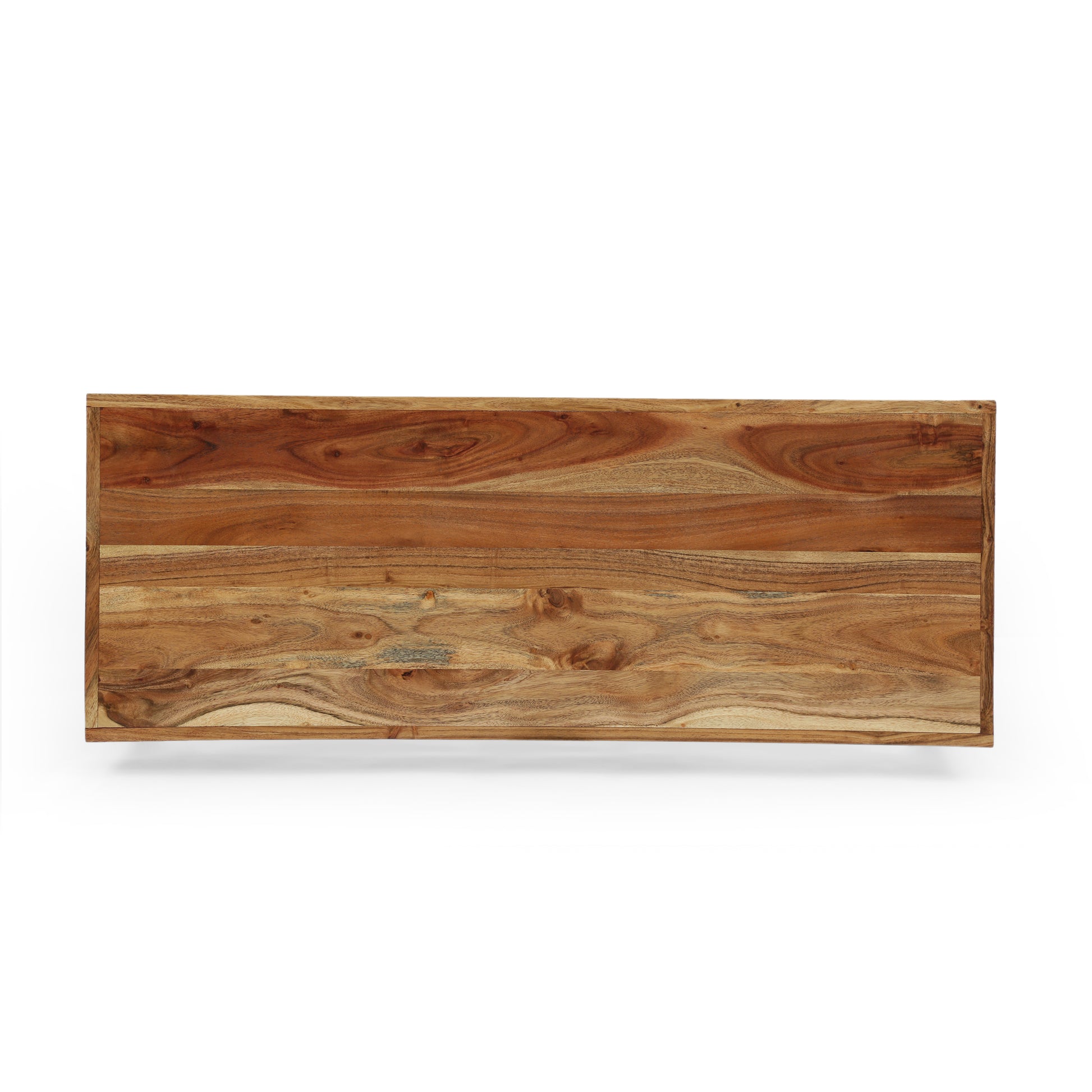 Console Table Natural Wood Stainless Steel