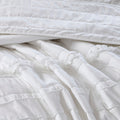4 Piece Microfiber Reversible Ruffle Quilt Set With Throw Pillow White Full Queen Full White Cotton