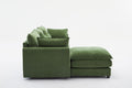 Modular Sectional Sofa, 3 Seater Sofa With Ottoman, Modern L Shaped Sofa For Living Room Bedroom Apartment Green Wood Fabric 4 Seat