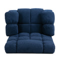 Massage Recliner Navy Blue Fabric