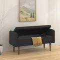 Teddy Velvet Storage Stool, ,With Storage Space, Suitable For Apartments, Living Rooms And Bedrooms Black 45.98