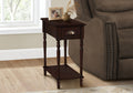 Accent Table, 2 Tier, Side Table, End, Narrow, Nightstand, Bedroom, Lamp, Storage Drawer, Brown Veneer, Traditional Cherry Mdf