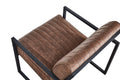 Modern Design High Quality Pu Brown Steel Armchair For Kitchen, Dining, Bedroom, Living Room Brown Upholstered Leather