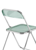 Folding Blue Green Chair Transparent Chairs Ghost Stackable Crystal Folding Chair Pc Plastic Living Room Seat Chrome Frame And Foldable Acrylic Chair Fo Blue Green Blue Green Pc