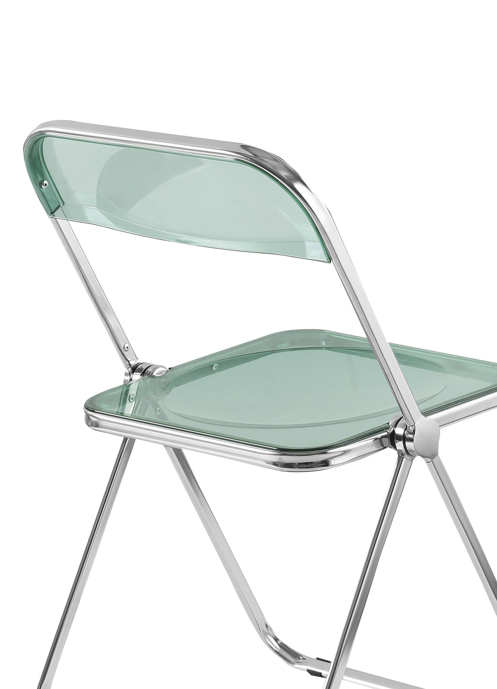 Folding Blue Green Chair Transparent Chairs Ghost Stackable Crystal Folding Chair Pc Plastic Living Room Seat Chrome Frame And Foldable Acrylic Chair Fo Blue Green Blue Green Pc