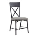 Grey And Sandy Black Side Chair With X Shape Back Set Of 2 Grey Black Primary Living Space Contemporary Fabric Metal