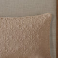 3 Piece Split Corner Pleated Quilted Bedspread Khaki Queen Khaki Polyester