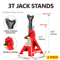 Floor Jack, 2 Ton Low Profile Floor Jack, 3T Jack Stand Tire Repair Kit L Wrench Heavy Duty Steel Racing Floor Jack With Single Piston Quick Lift Pump, Floor Jack Lifting Range 3.3