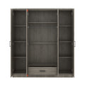 4 Door Wardrobe With 1 Drawer, Gray Grey Gray Bedroom Contemporary Mdf