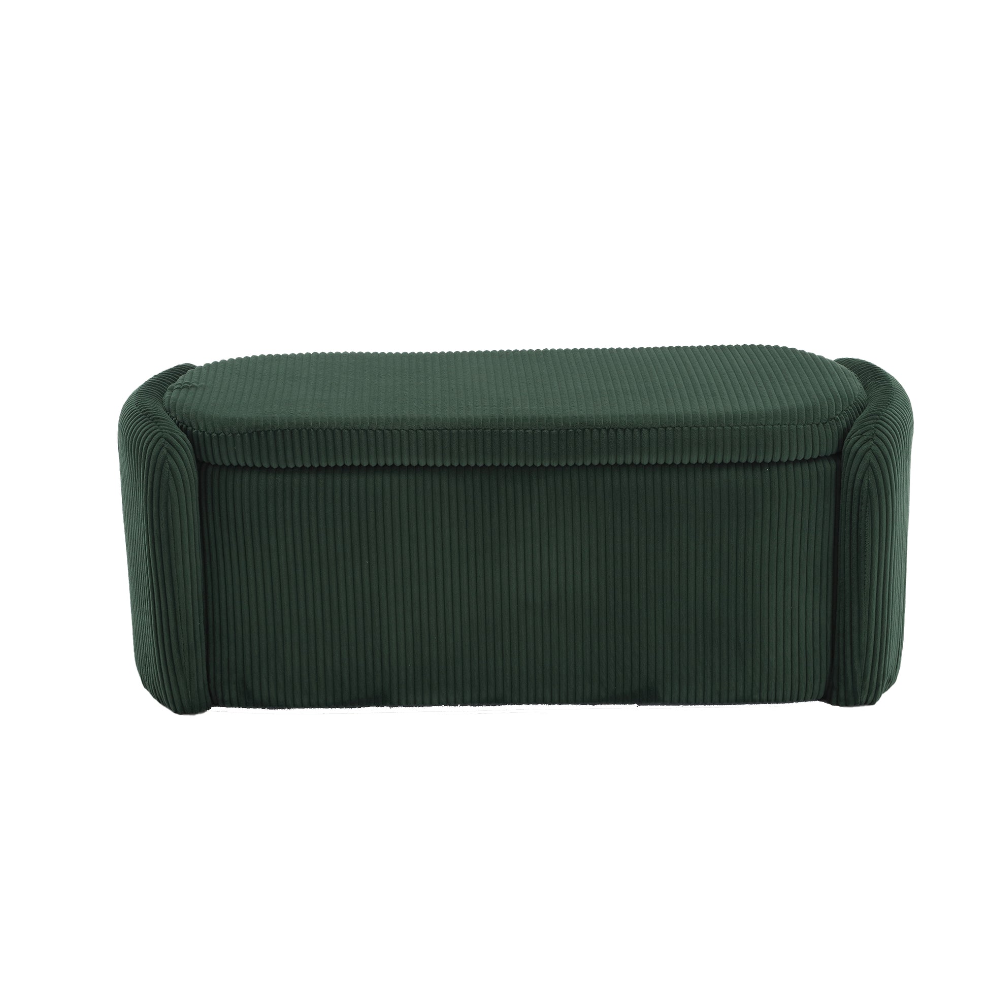 Coolmore Storage Ottoman,Bedroom End Bench,Upholstered Fabric Storage Ottoman With Safety Hinge, Entryway Padded Footstool, Ottoman Bench For Living Room & Bedroom Emerald Emerald Foam Corduroy