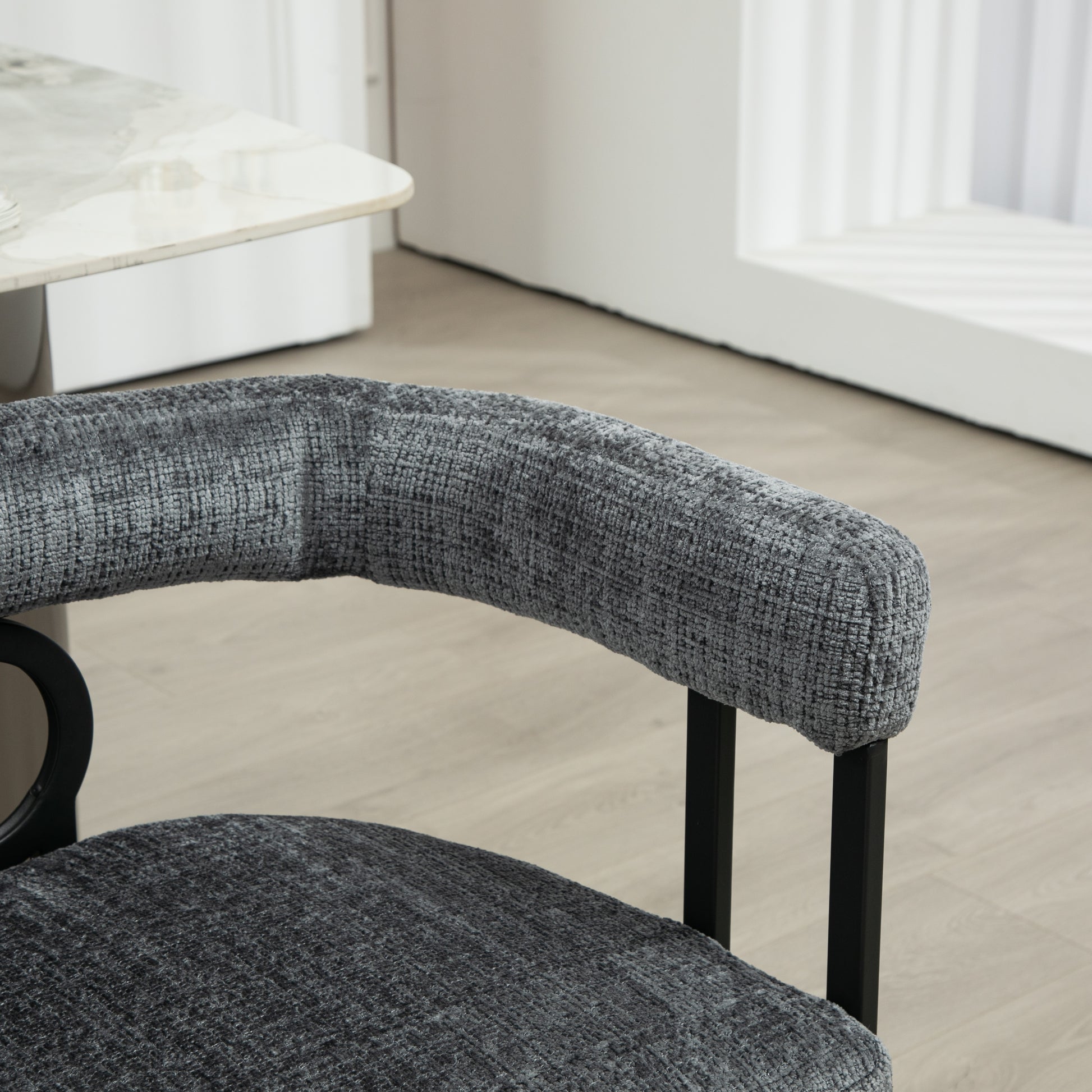 Coolmore Modern Loveseat 2 Seater Sofa Chenille Fabric Couch With Arms And Metal Legs For Living Room, Home Office, Studio Gray Chenille Gray Primary Living Space Soft Foam Chenille