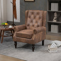Coolmore Wood Frame Armchair, Modern Accent Chair Lounge Chair With Sturdy Wood Legs For Living Room Bedroom Coffee Pu Coffee Foam Microsuede