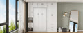 Twin Size Murphy Bed With Lockers And Wardrobes, With Installation Video, White Box Spring Not Required Twin White Murphy Solid Wood Mdf
