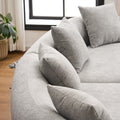 4 Seater Grey Sofa With Chenille Fabric, 30D ,60 Hardness Full Sponge,4 Pillow For Living Room, Home Furniture Sleeper Sectional Sofa For Apartment Grey Chenille Primary Living Space Medium Firm