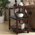 Espresso Side Table With Usb Power Dock Espresso Primary Living Space Shelves Rectangular Wood