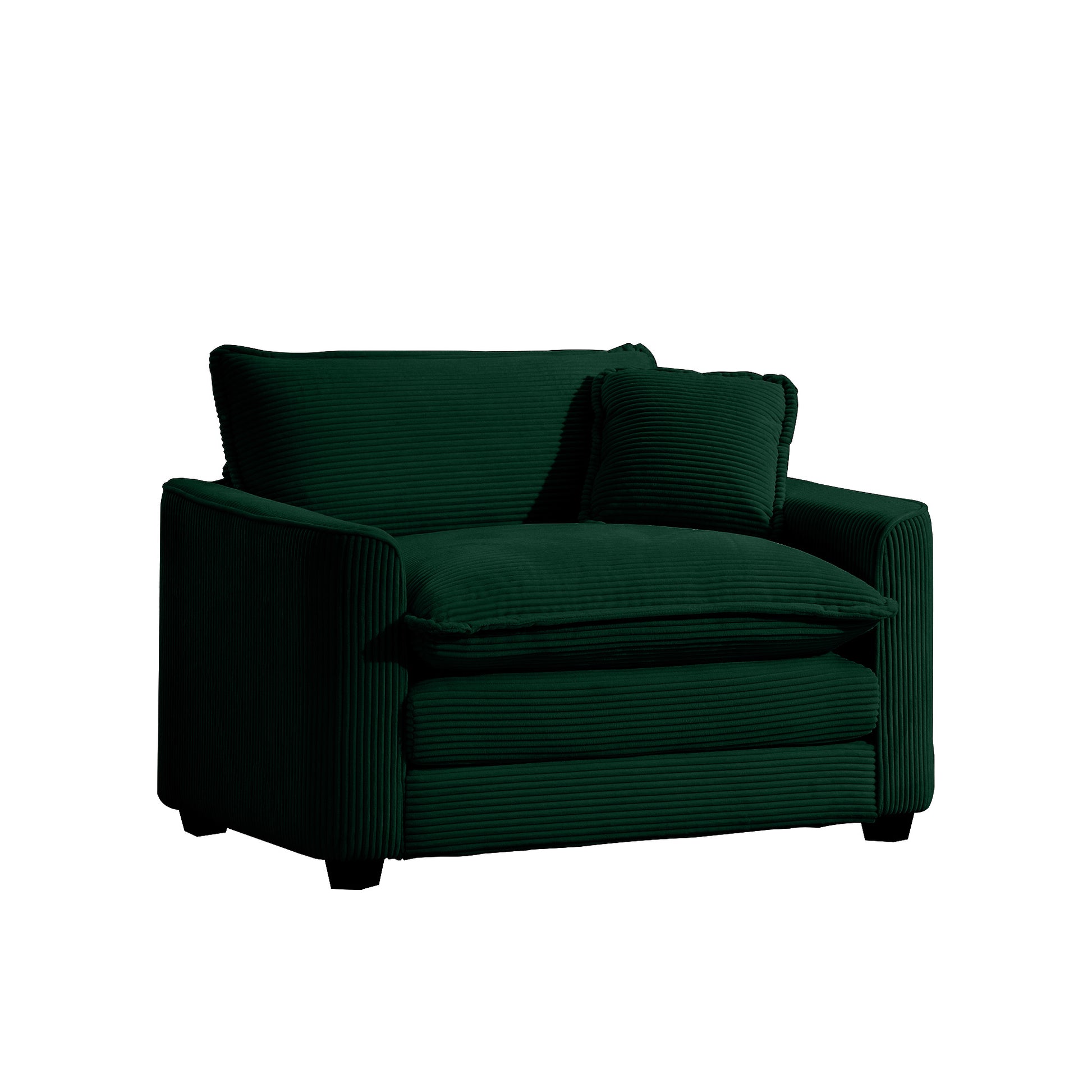 Green Corduroy Fabric, Comfortable Single Chair Deep Seat Sofa With One Pillow, Suitable For Living Room And Bedroom, Club Multiple Occasions Green Corduroy 1 Seat