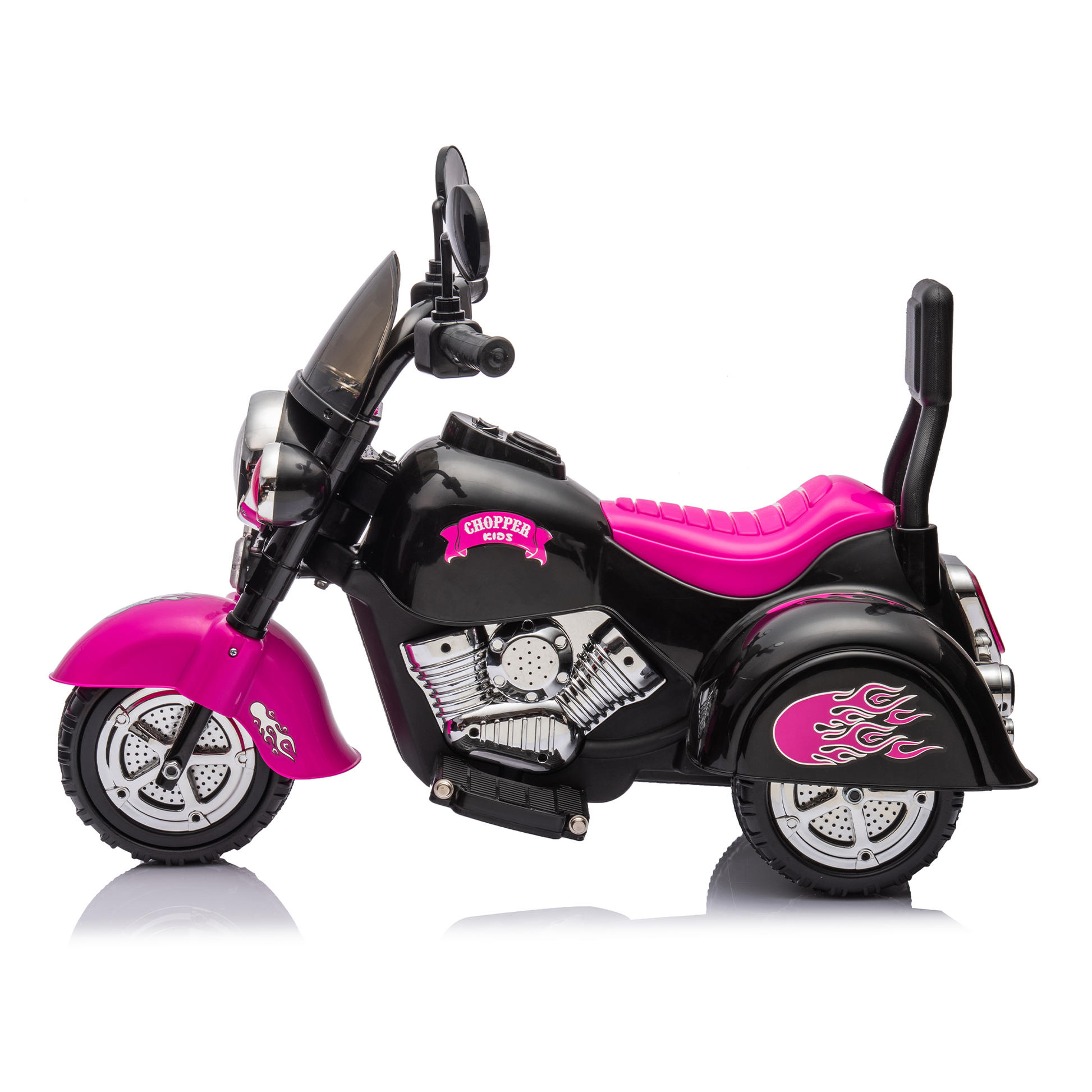 Kids Ride On Motorcycle Toy, 3 Wheel Chopper Motorbike With Led Colorful Headlights Horn, Pink 6V Battery Powered Riding On Electric Harley Motorcycle For Boys Girls Pink Plastic