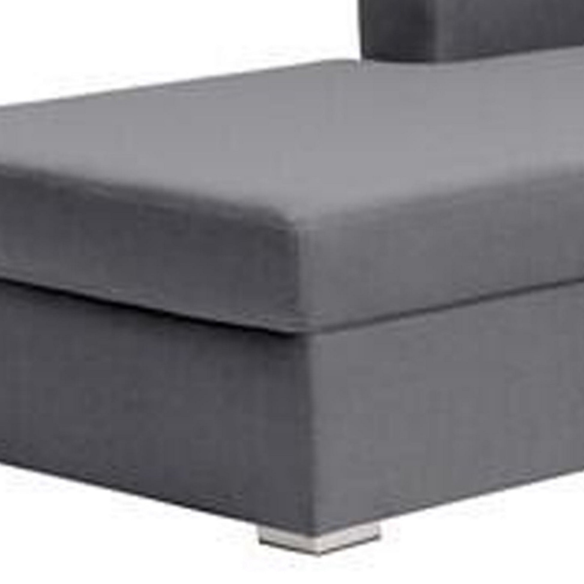 Meg 96 Inch 3 Seater Left Face Sectional Sofa Set, Reversible Chaise, Gray Gray Wood Fabric 4 Seat