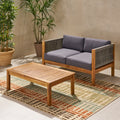 Laurel Outdoor 4 Seater Chat Set Seat & Coffee Table & Club Chair Teak Acacia Wood