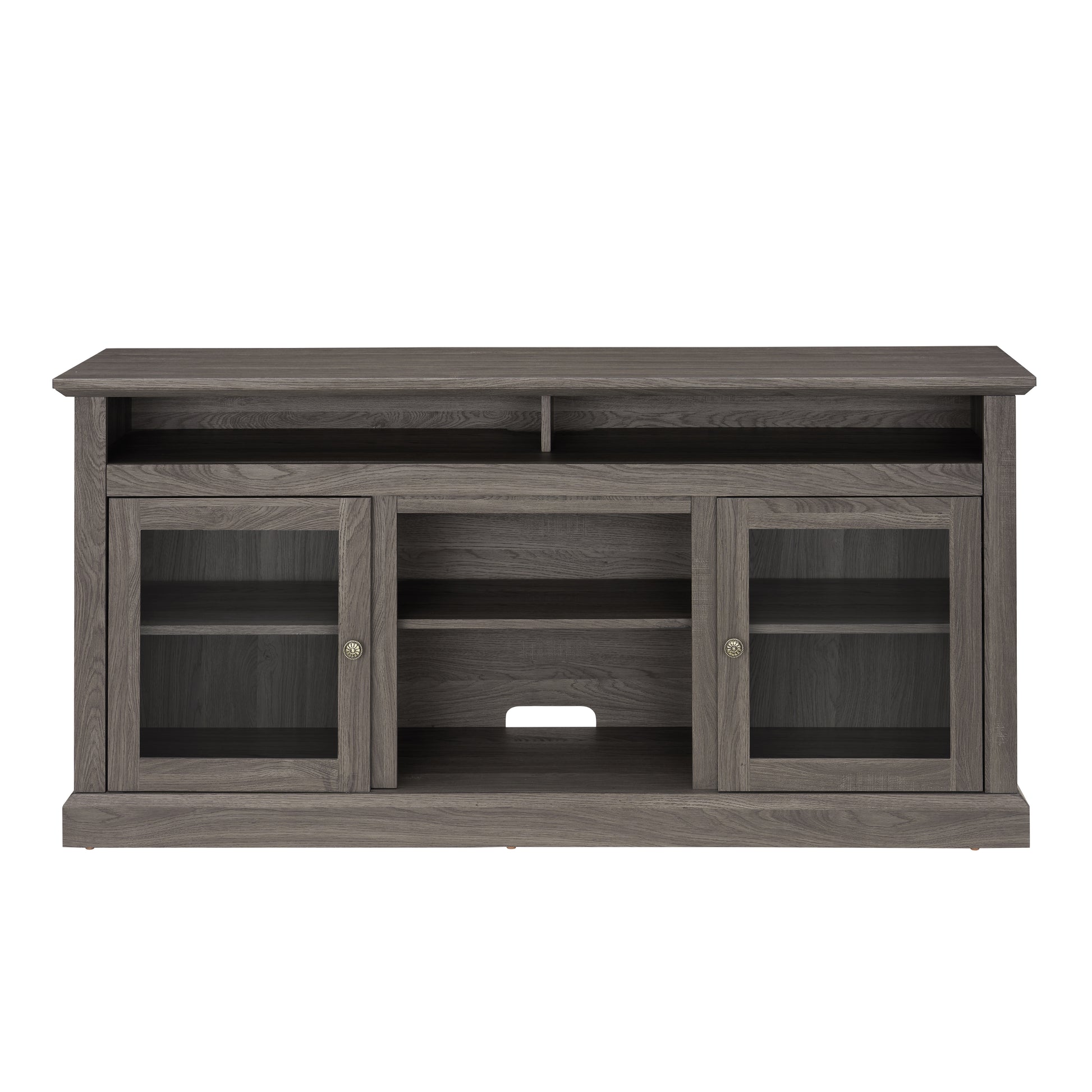 Modern Tv Stand Media Stand Modern Entertainment Console For Tv Up To 65" With Open And Closed Storage Space, Dark Walnut Black, 60"W*15.75"D*29"H Black Dark Walnut 60 69 Inches Mdf