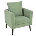 Barrel Chair, Teddy Fabric Accent Chair, Fabric Armchair Club Chair,Upholstered Arm Chair With Solid Wood Legs,Waist Pillow,Padded Single Chair For Living Room Bedroom Study Waiting Room,Green Green