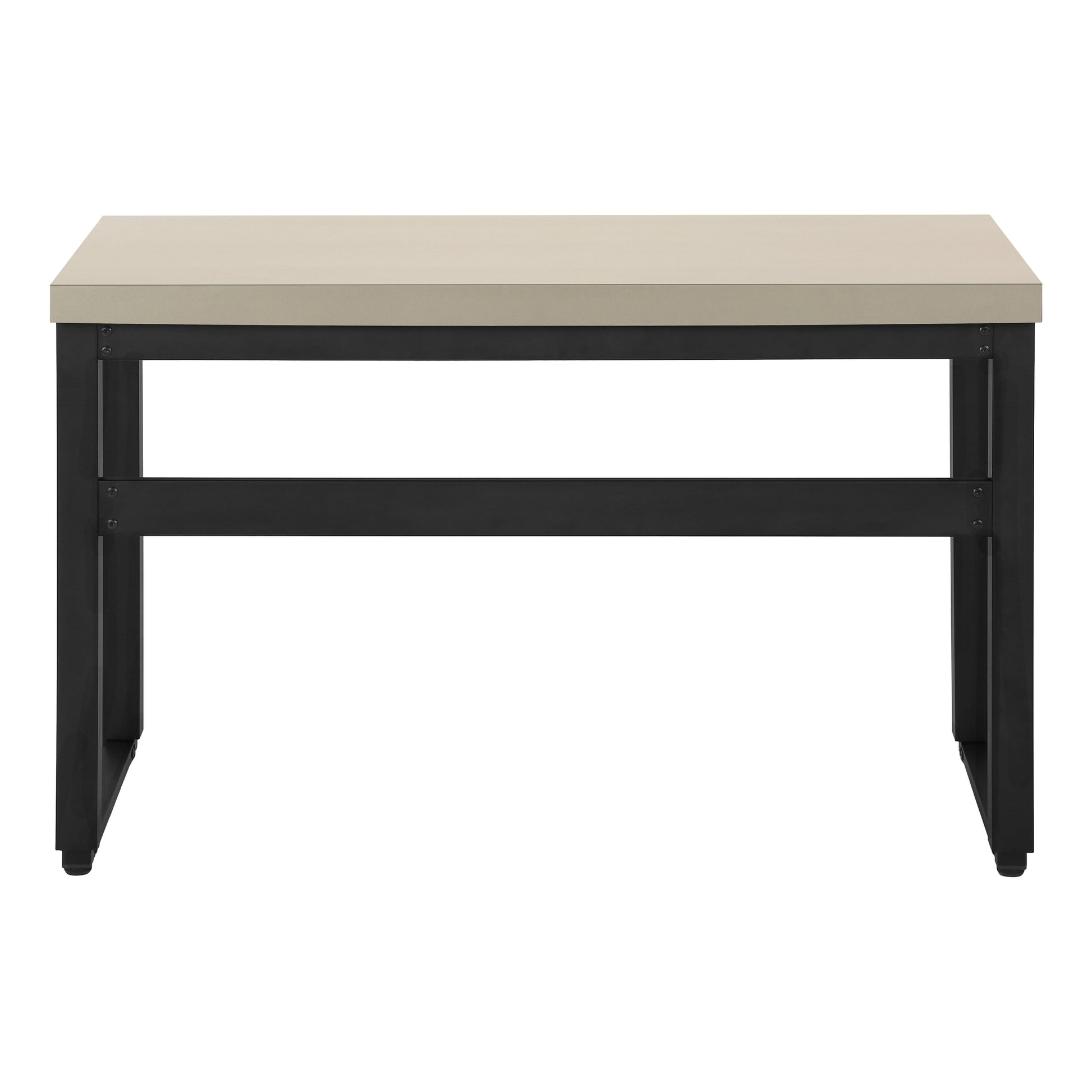 Computer Desk, Home Office, Standing, Adjustable, 48"L, Work, Laptop, Beige Laminate, Black Metal, Contemporary, Modern Taupe Particle Board