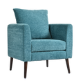 Teal Accent Chair, Boucle Chair,Barre Chair,Fabric Armchair Club Chair,Upholstered Arm Chair With Solid Wood Legs,Waist Pillow,Padded Single Chair For Living Room Bedroom Study Waiting Room Teal Teal Light Brown Primary Living Space Modern Rubberwood