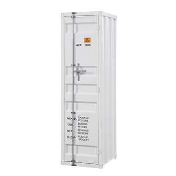 White Wardrobe With Full Length Container Lock White Bedroom Metal