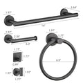 14 Pieces Bathroom Hardware Accessories Set Towel Bar Set Wall Mounted Matte Black Stainless Steel