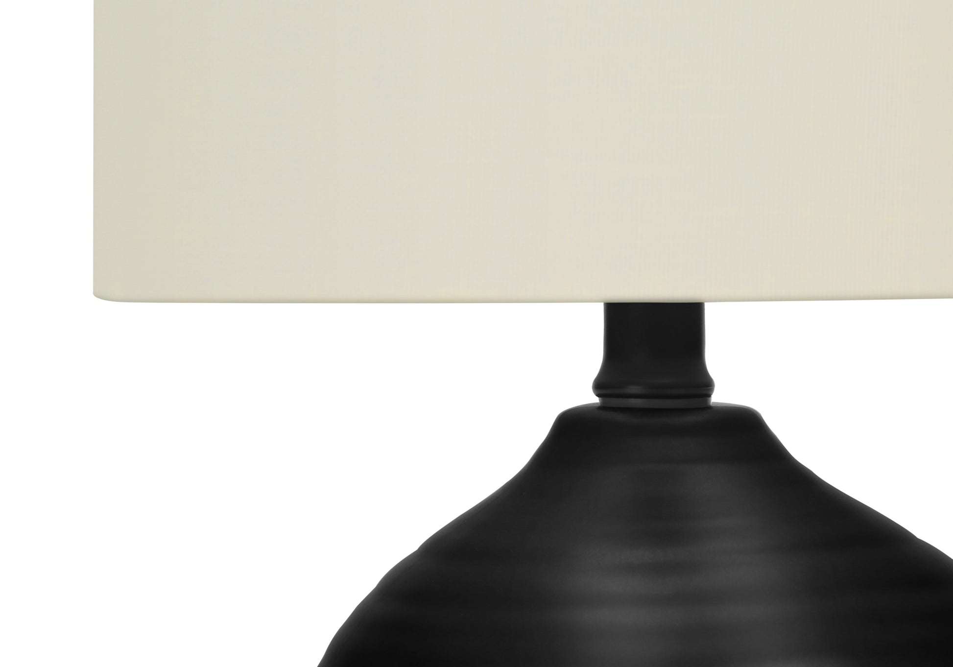 Lighting, 17"H, Table Lamp, Black Ceramic, Ivory Cream Shade, Transitional Black Ceramic