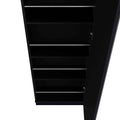 Ruan Xl Shoe Rack, Mirror, Five Interior Shelves, Single Door Cabinet Black Mdf Engineered Wood