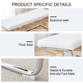 Table And Chair Set. Large Modern Rectangular Table With White Textured Top And Silver Metal Legs. Soft And Comfortable Pu Seats, Faux Leather Upholstered Seats And Sturdy Metal Legs. White Mdf Metal