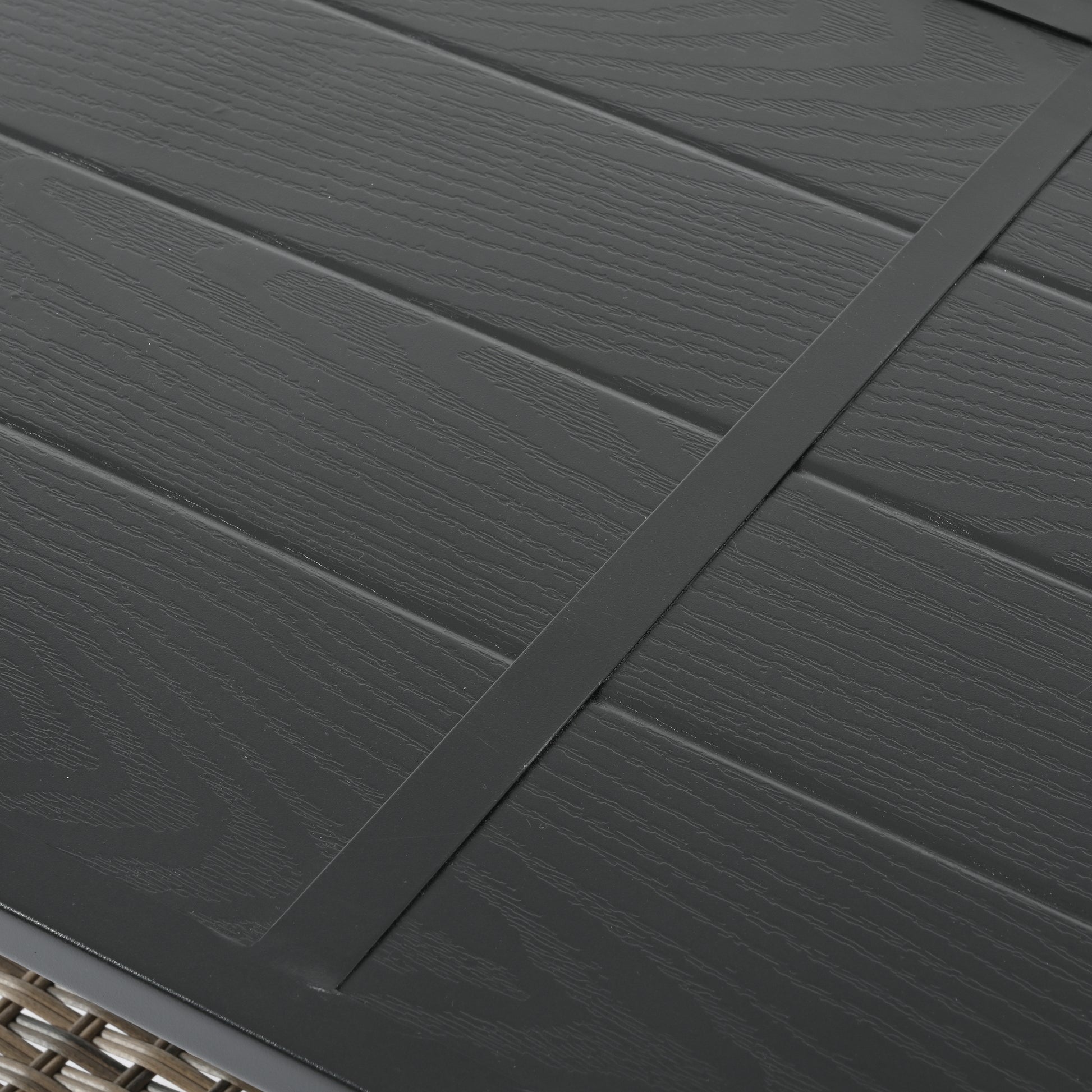 Patio Furniture, Outdoor Furniture, Seasonal Pe Wicker Furniture, Four Set Wicker Furniture With Black Metal Table Yes Brown Seats 4 Pe Rattan Iron Waterproof Fabric