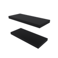 Floating Shelf Dallas, Living Room, Black Black Particle Board Engineered Wood