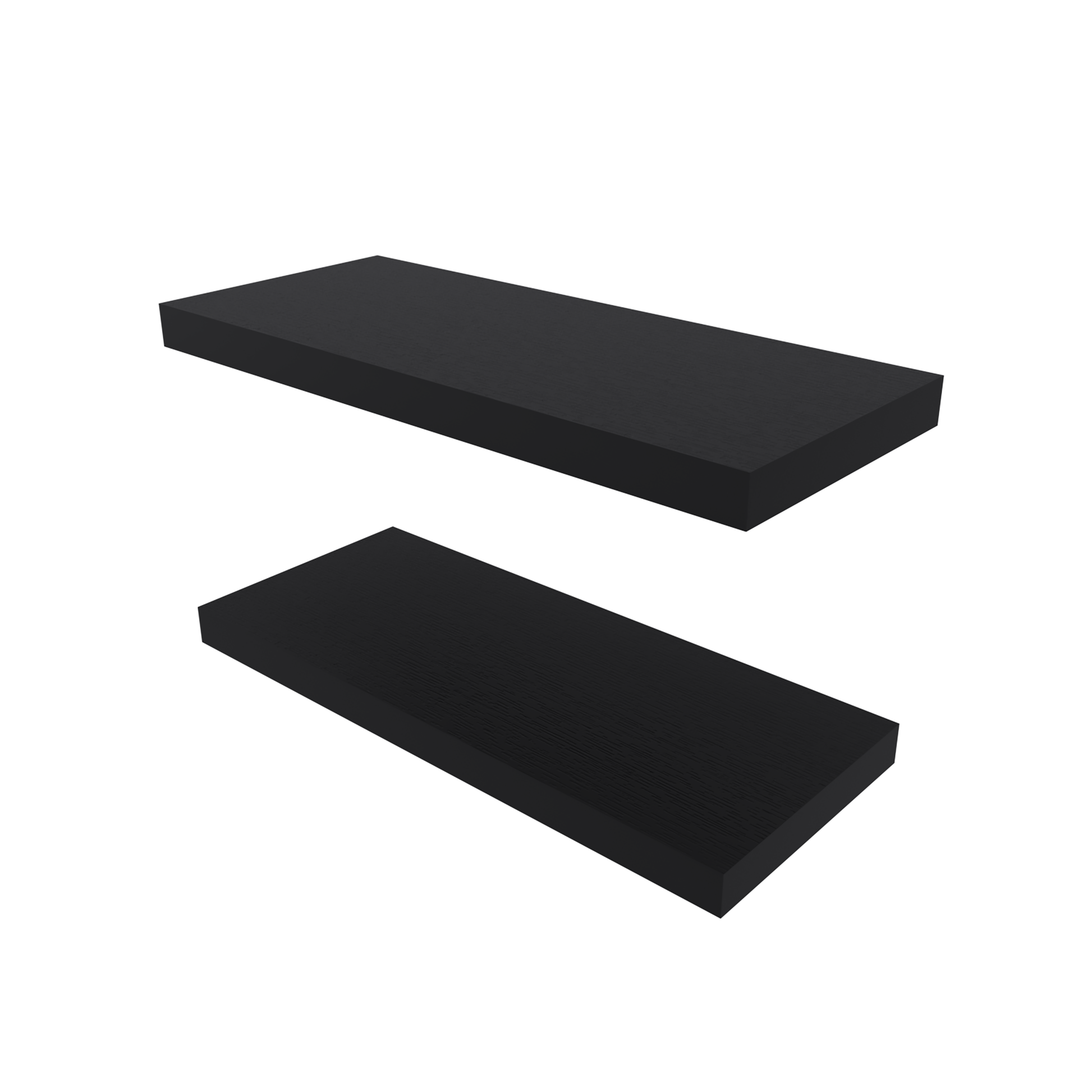 Floating Shelf Dallas, Living Room, Black Black Particle Board Engineered Wood