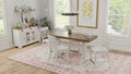 Haidel Brown And White Trestle Gathering Table Brown White Solid Wood
