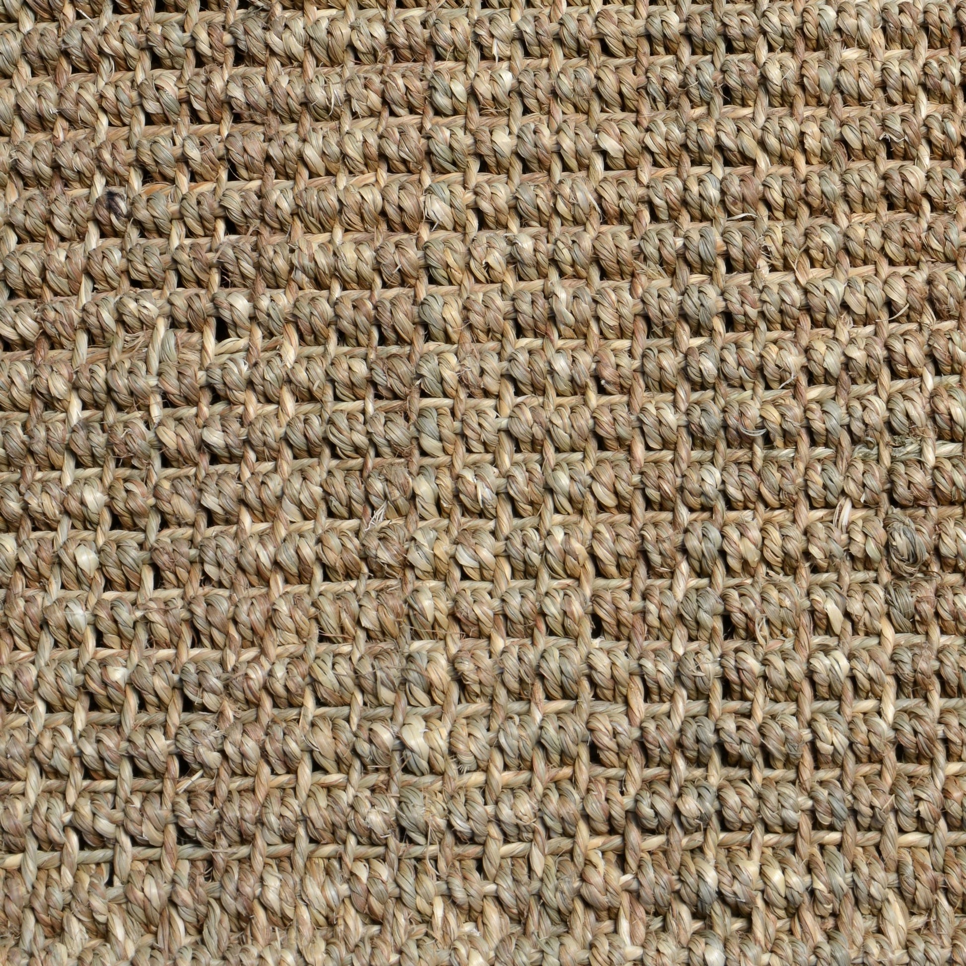 Quell 2 X 3 Handwoven Area Rug, Natural Brown Seagrass, Braided Design Brown Jute