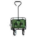 Folding Wagon Garden Shopping Beach Cart Green Grass Green Metal