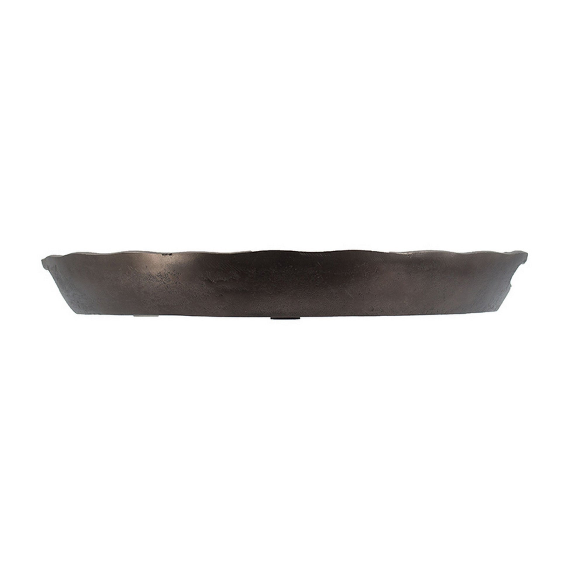 18 Inch Aluminum Decorative Tray, Cut Out Handles, Wood Grain Texturing Bronze Aluminum