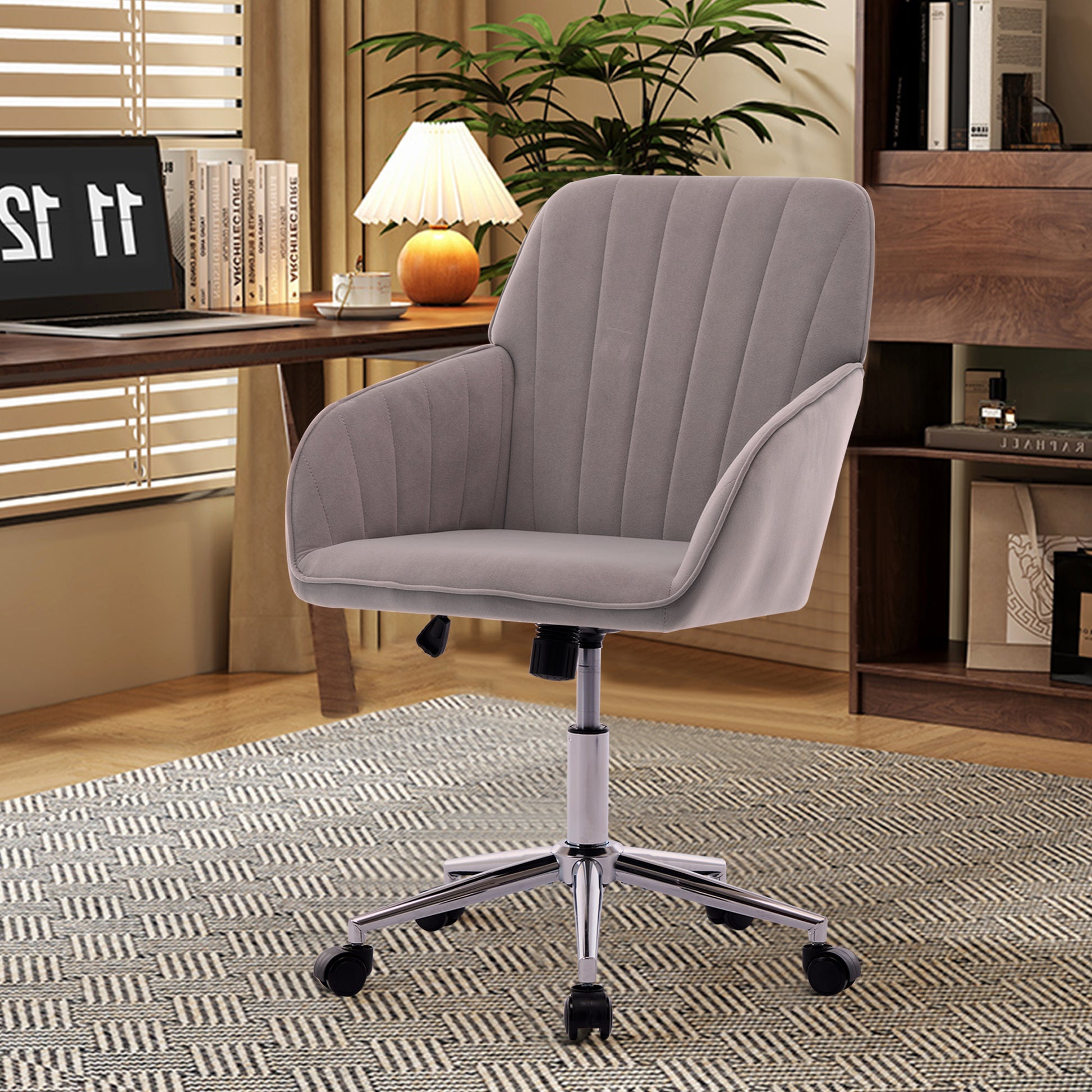 Ty Office Chair Gray Velvet