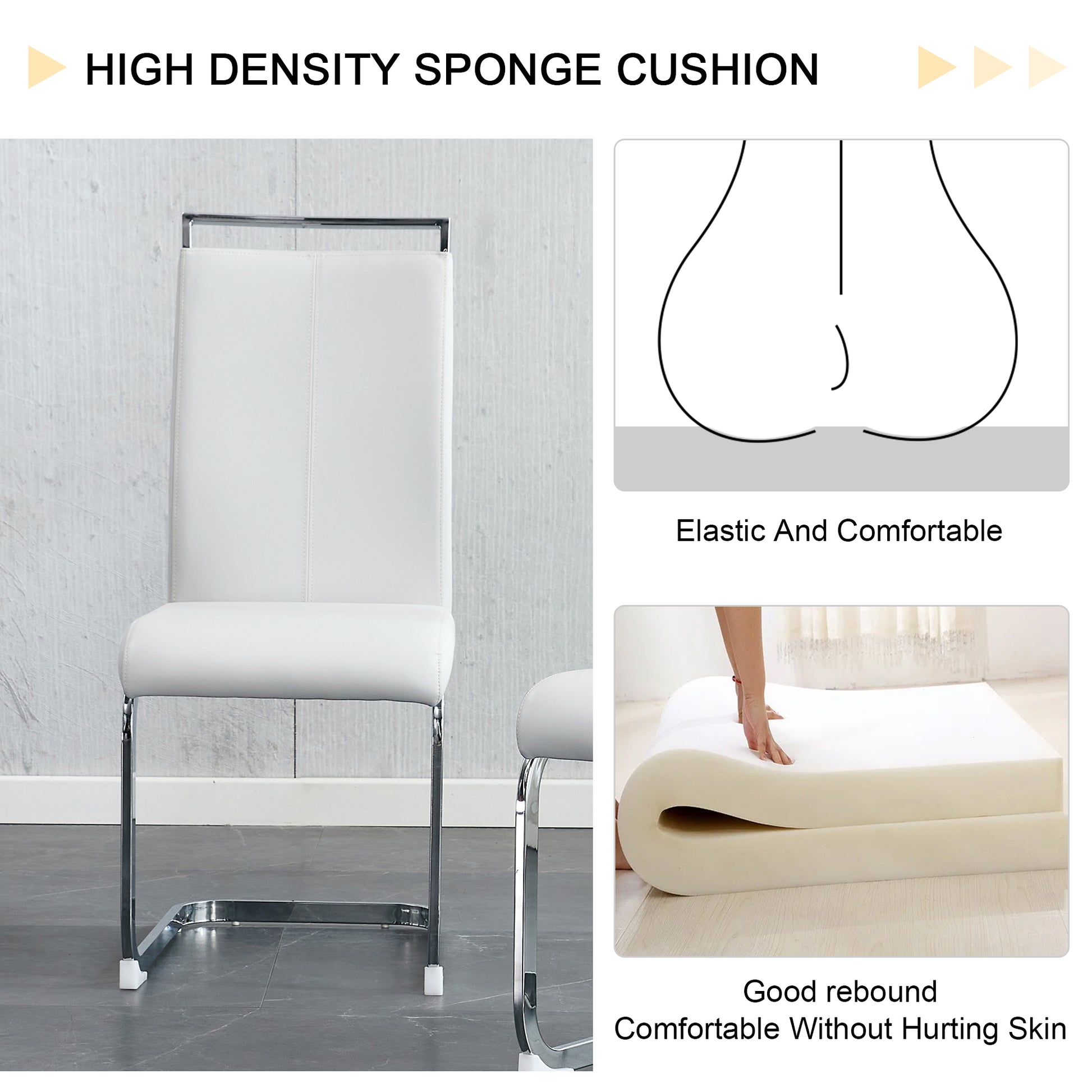 1 Table And 4 Chairs, Brown Tempered Glass Tabletop And Silver Metal Legs, Modern Minimalist Style Rectangular Glass Dining Table, Paired With 4 Modern Silver Metal Leg Chairs. 1123C 1162 Brown Seats 4 Glass