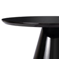 Modern Black Cone Coffee Table For Living Room, High Gloss Finish, 35.4In Diameter Black Desk And Hutch Primary Living Space Minimalist,Modern Freestanding Round Coffee & End Tables Glossy Round Mdf